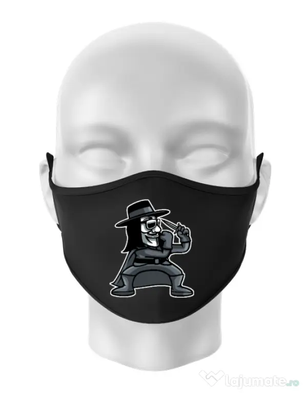 Masca personalizata reutilizabila Fighting Vendetta Negru