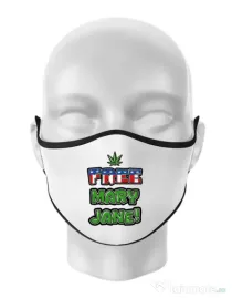 Masca personalizata reutilizabila Free Mary Jane Alb