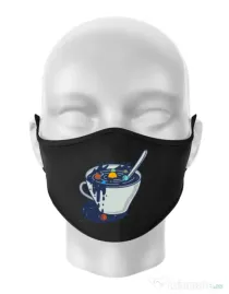 Masca personalizata reutilizabila Galaxy mug Negru
