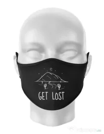 Masca personalizata reutilizabila Get lost Negru