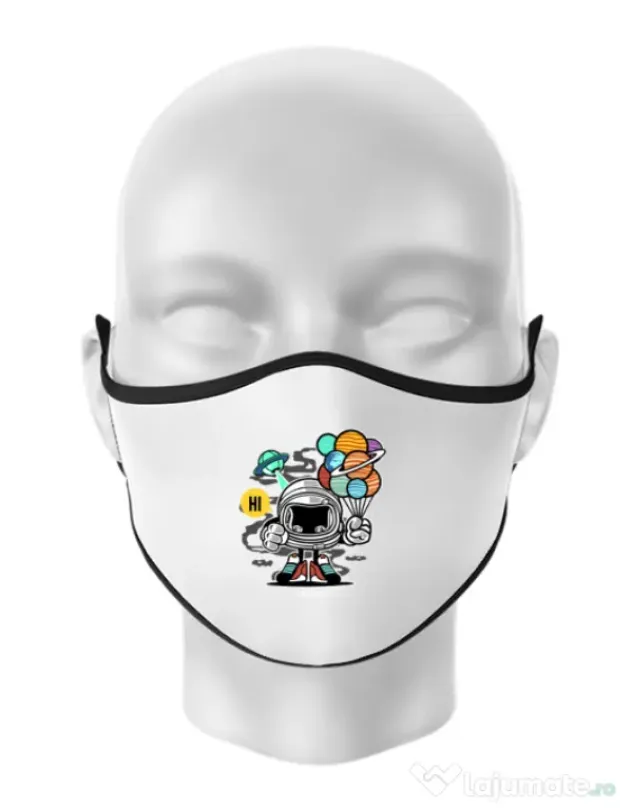 Masca personalizata reutilizabila Gift From Outer Space Alb
