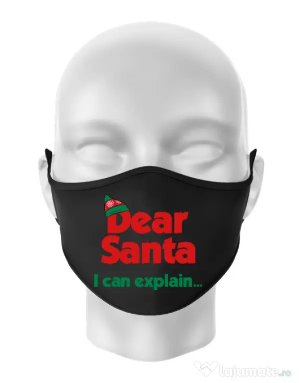 Masca personalizata reutilizabila I can explain Negru