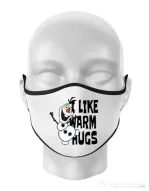 Masca personalizata reutilizabila I like warm hugs Alb