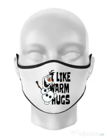 Masca personalizata reutilizabila I like warm hugs Alb
