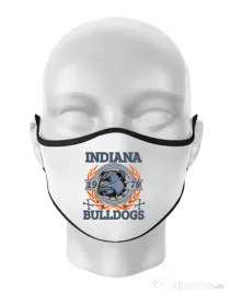 Masca personalizata reutilizabila Indiana Bulldogs Alb