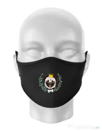 Masca personalizata reutilizabila King Of Pug Negru