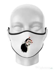 Masca personalizata reutilizabila Lift that moustache Alb