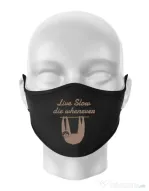 Masca personalizata reutilizabila Live slow, die whenever Negru