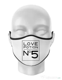Masca personalizata reutilizabila Love potion Alb