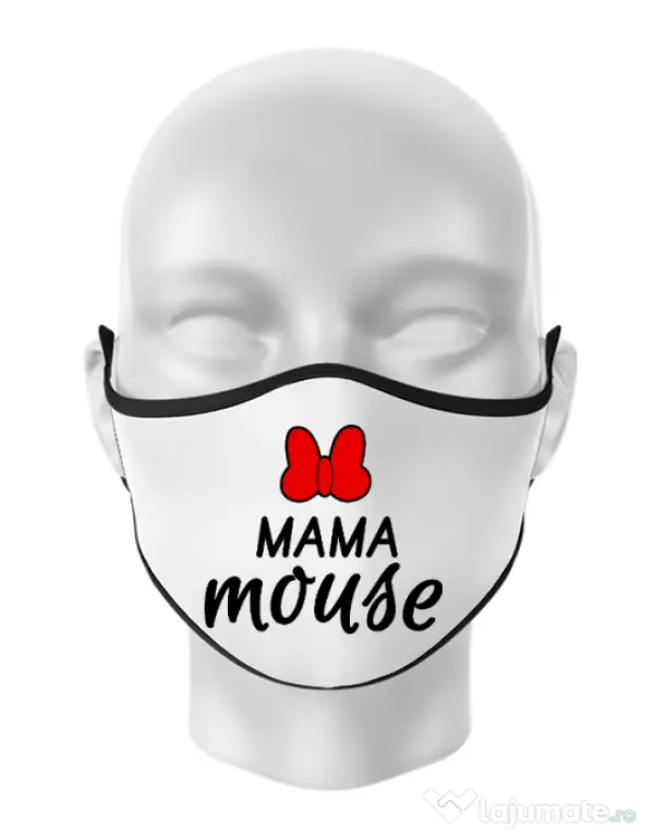 Masca personalizata reutilizabila Mama mouse Alb