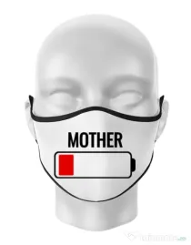 Masca personalizata reutilizabila Mother battery Alb