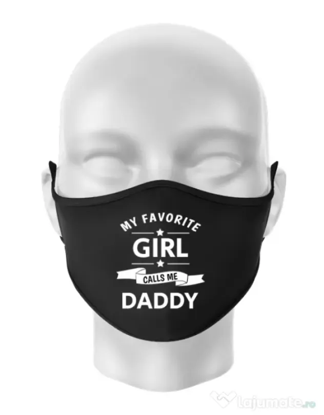 Masca personalizata reutilizabila My favorite girl Negru