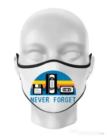 Masca personalizata reutilizabila Never forget Alb