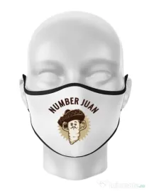Masca personalizata reutilizabila Number Juan Alb