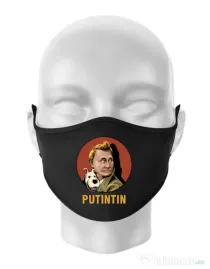 Masca personalizata reutilizabila Putin Tin Negru