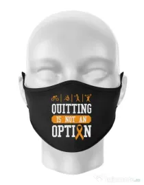 Masca personalizata reutilizabila Quitting is not an option Negru