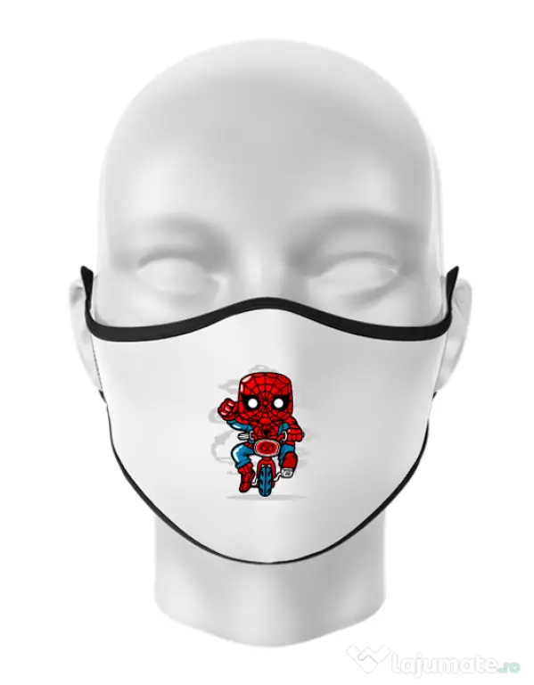 Masca personalizata reutilizabila Spidey Minibike Alb
