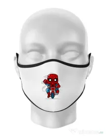 Masca personalizata reutilizabila Spidey Minibike Alb