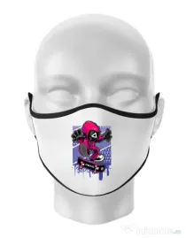Masca personalizata reutilizabila Squid Game 3 Alb
