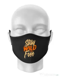 Masca personalizata reutilizabila Stay Wild and Free Negru