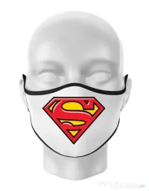 Masca personalizata reutilizabila Superman Alb