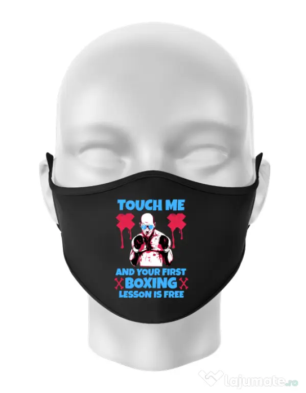 Masca personalizata reutilizabila Touch me Negru