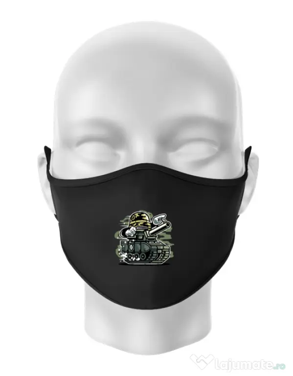 Masca personalizata reutilizabila War Tank Negru