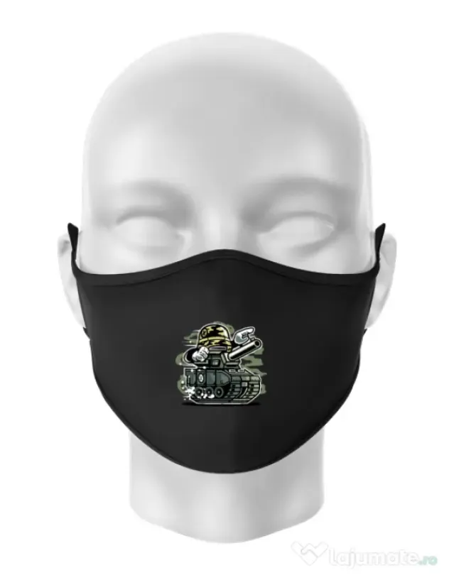 Masca personalizata reutilizabila War Tank Negru
