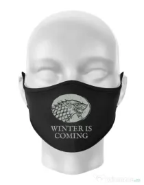 Masca personalizata reutilizabila Winter is coming Stark Negru