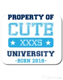 Mousepad personalizat Cute university Alb