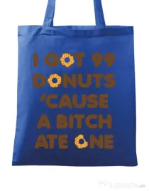 Sacosa din panza 99 Donuts Albastru regal