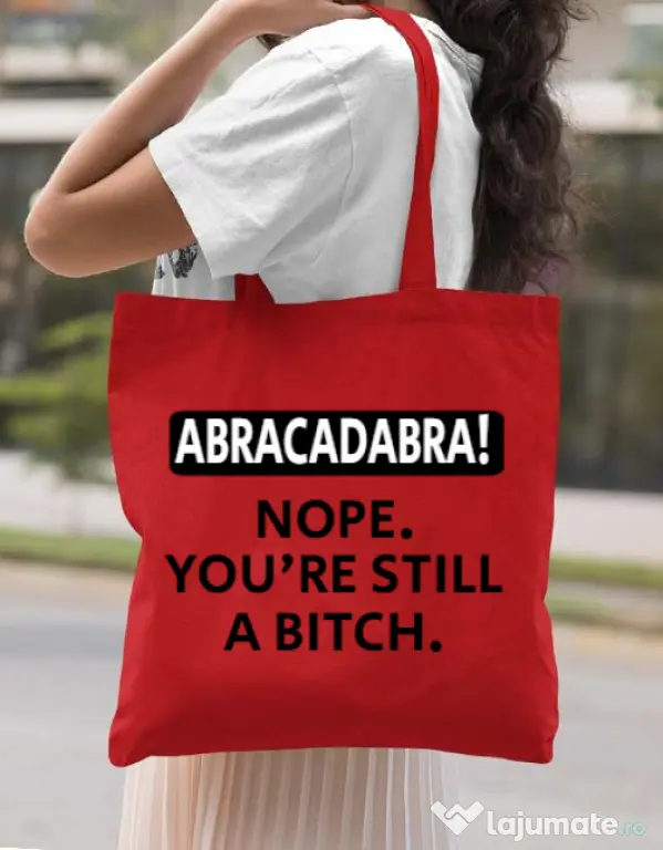 Sacosa din panza Abracadabra Rosu