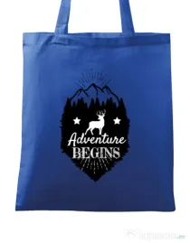 Sacosa din panza Adventure Begins Albastru regal
