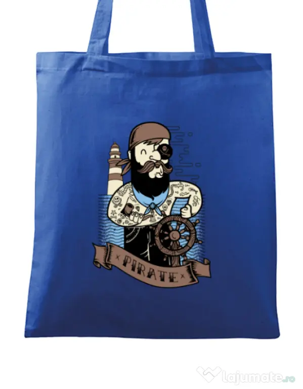Sacosa din panza Adventure of the Sea Albastru regal