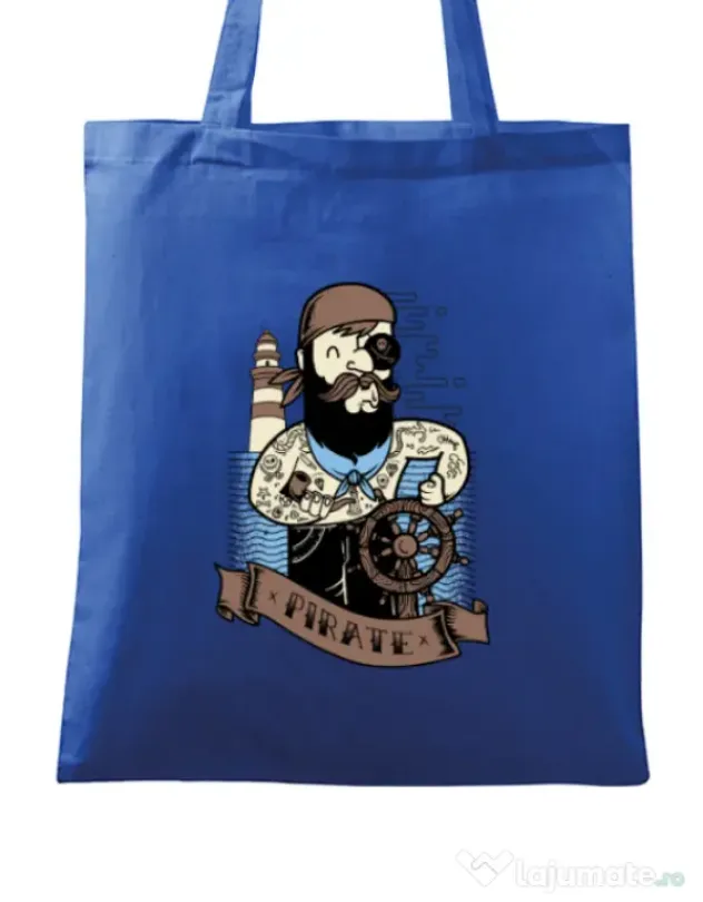 Sacosa din panza Adventure of the Sea Albastru regal