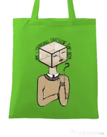 Sacosa din panza Am I thinking outside the box Verde mar