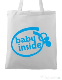 Sacosa din panza Baby inside Alb