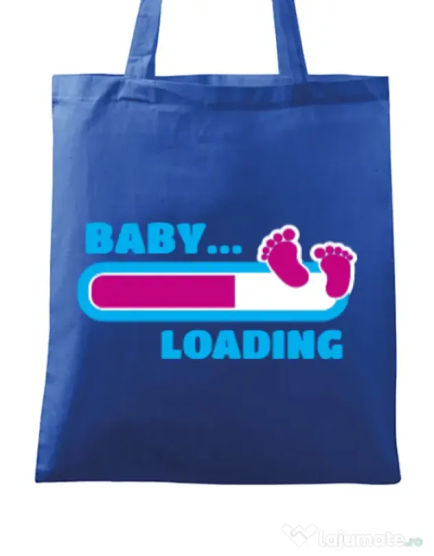 Sacosa din panza Baby loading Albastru regal