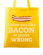 Sacosa din panza Bacon lover Galben