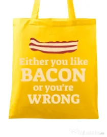 Sacosa din panza Bacon lover Galben