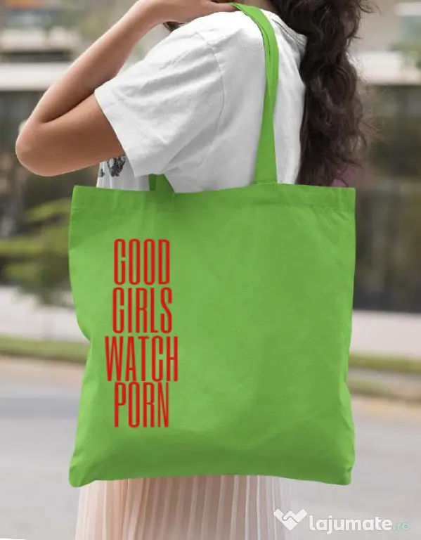 Sacosa din panza Bad girls Verde mar
