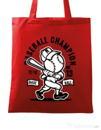 Sacosa din panza Baseball Champion Rosu