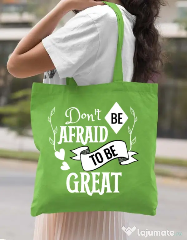 Sacosa din panza Be great Verde mar
