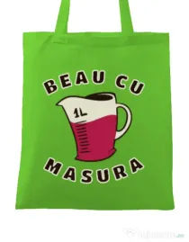 Sacosa din panza Beau cu masura Verde mar