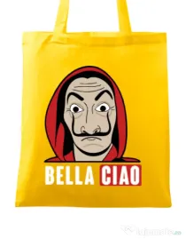 Sacosa din panza Bella ciao Galben