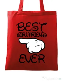 Sacosa din panza Best girlfriend ever Rosu