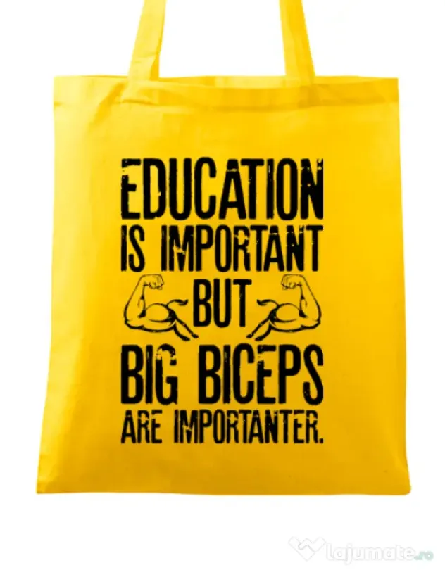Sacosa din panza Big biceps Galben