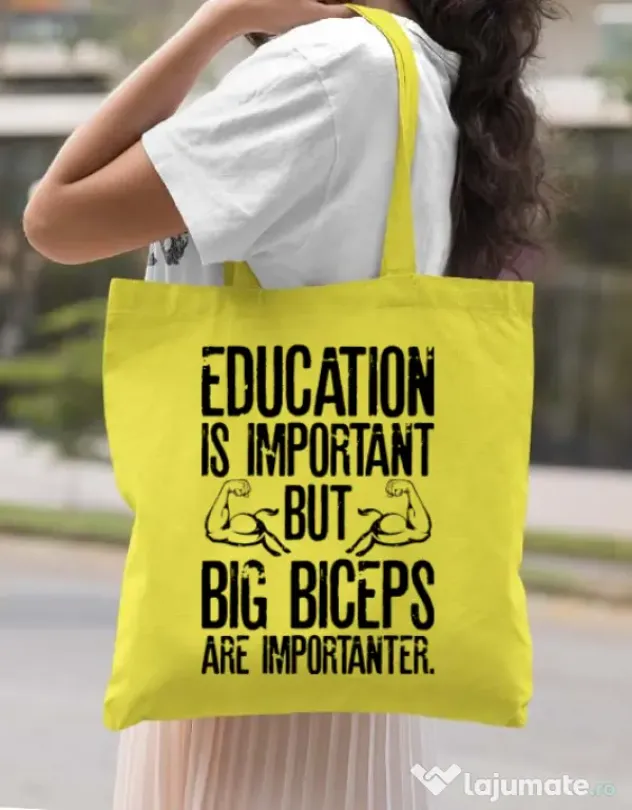 Sacosa din panza Big biceps Galben