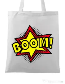 Sacosa din panza Boom! Alb