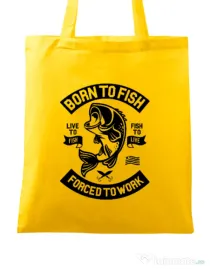 Sacosa din panza Born To Fish Galben